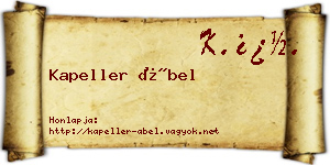Kapeller Ábel névjegykártya