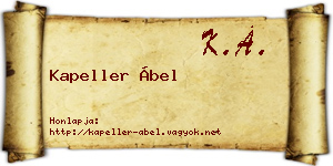 Kapeller Ábel névjegykártya
