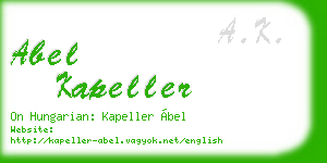 abel kapeller business card
