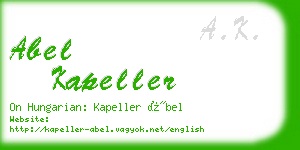 abel kapeller business card